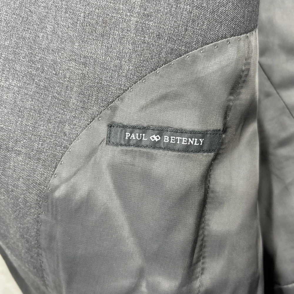 Paul Betenly Blazer 42R Charcoal Lanificio Filarte Wool Sergio Sport Coat Jacket
